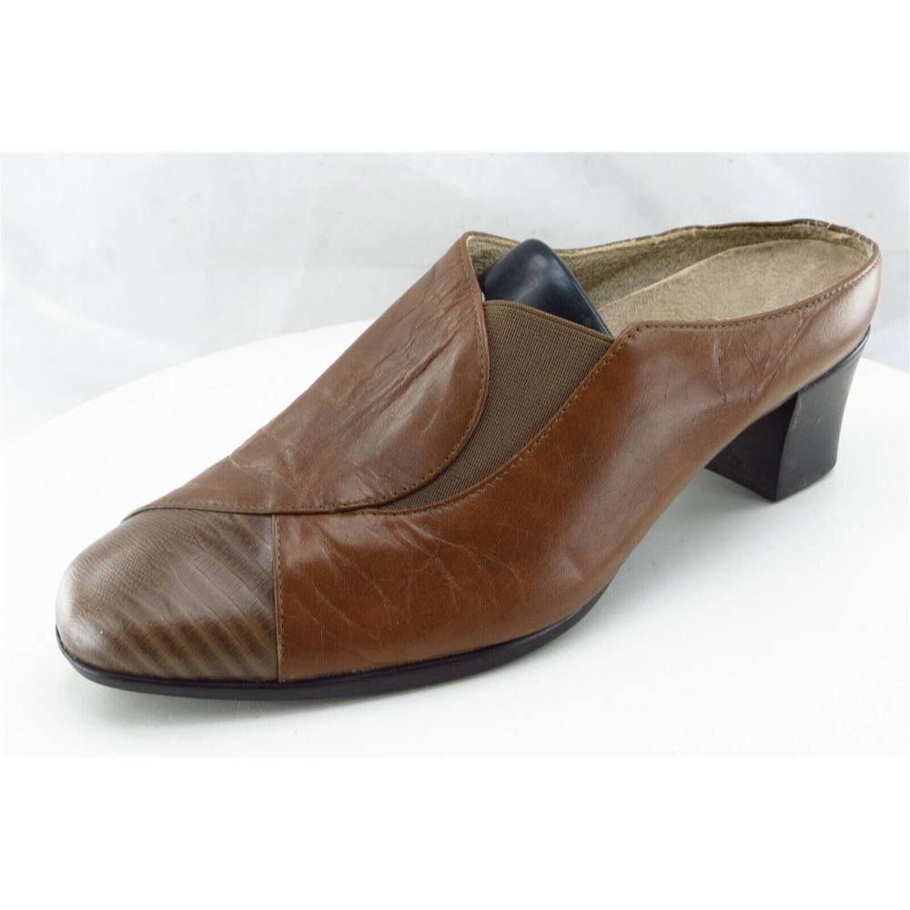 Munro Women Sz 6.5 W Brown Mule Leather Shoes